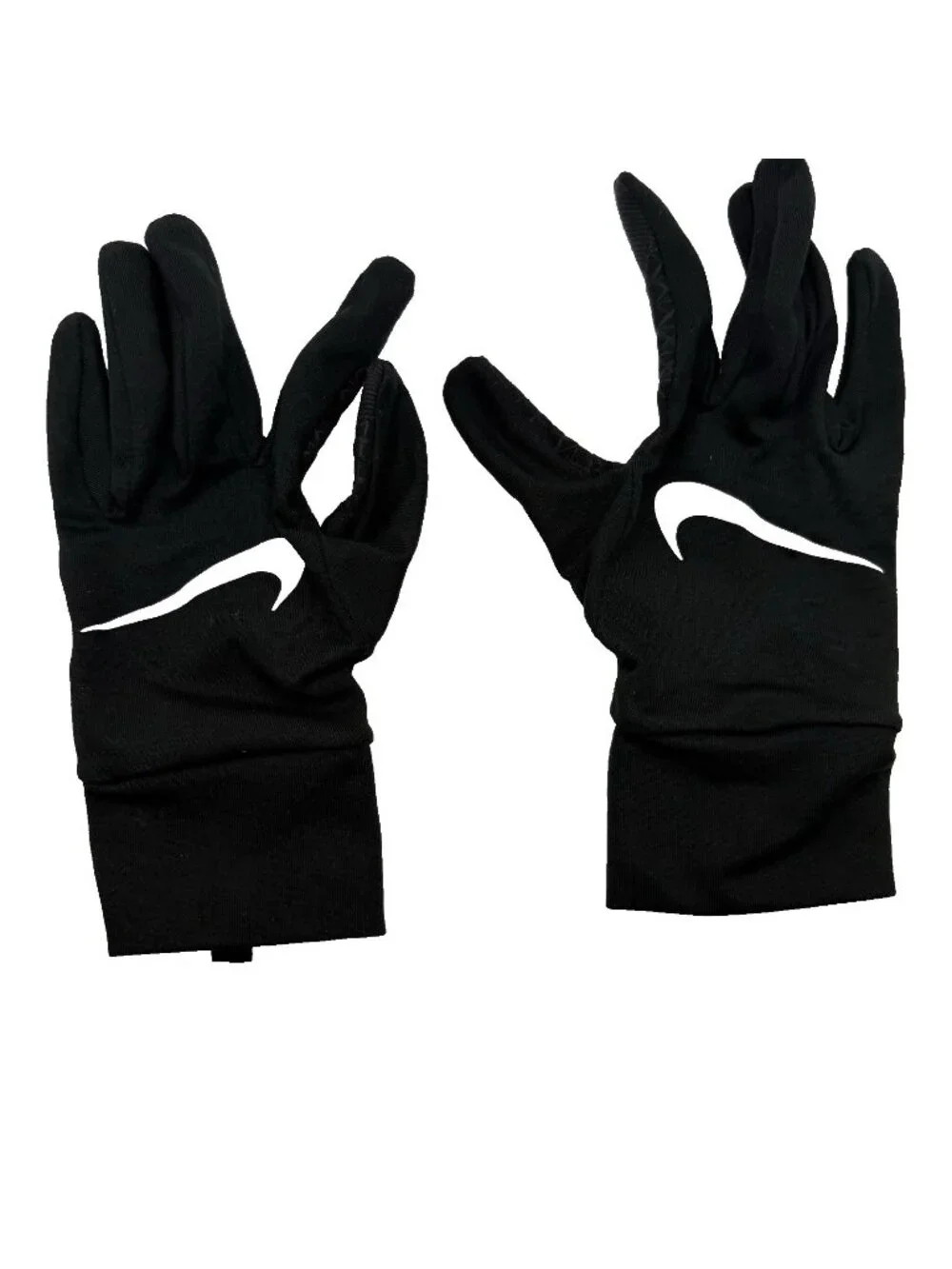 Nike Essential Running Gloves Women's Small Black White Logo Swoosh Athletic SM